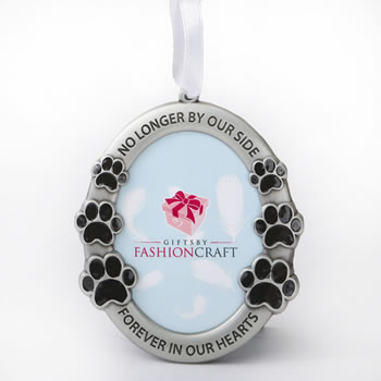pet memorial ornament - no longer by our side, forever in our hearts - gift box