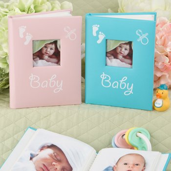 Blue and Pink baby brag books from Gifts by Fashioncraft