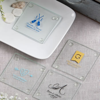 Stylish Coasters from Fashioncraft's Silkscreened Monogram Collection