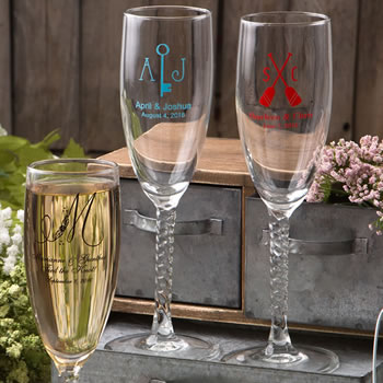 designer wedding champagne flutes