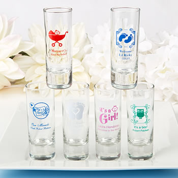Personalized Shot Glass Favors 2oz - Exclusive Baby Shower Designs