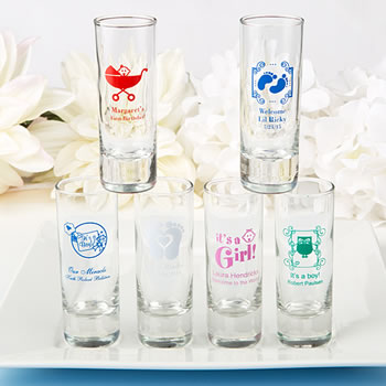 Engraved Set of 6 Glass Espresso Shot Glasses Brooklyn