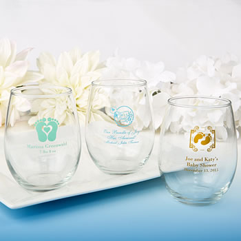 Personalized 9oz Stemless Wine Glass-Baby