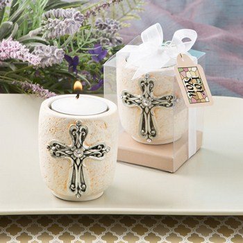 Religious Cross design candle tea light holder from fashioncraft