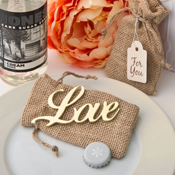 shabby chic Gold Love Bottle opener from fashioncraft