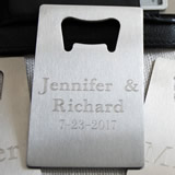 Engraved Stainless Steel Credit Card  bottle opener