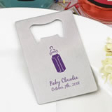 Baby Shower Design your own personalized Credit Card stainless steel bottle opener