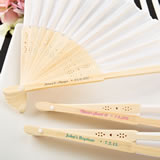 personalized white silk folding fan from fashioncraft