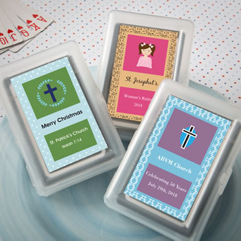 Religious Playing Card Favors - With Personalized Box