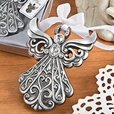 Silver Angel Ornament with Antique Finish from Fashioncraft