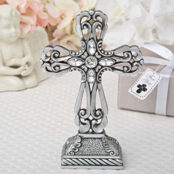 Pewter cross statue with antique accents from fashioncraft