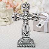 ReligiousPewter cross statue with antique accents from fashioncraft