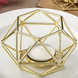 Gold hexagon shaped geometric design tea light / votive candle holder