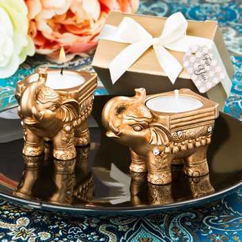 Gold Good luck Indian Elephant candle holder from fashioncraft