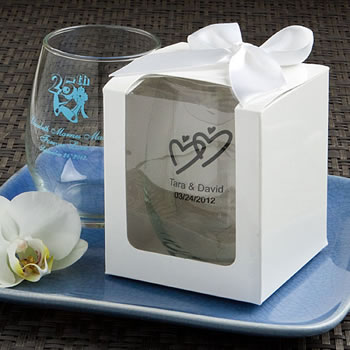 White Gift Box For Personalized 9oz stemless wine glasses