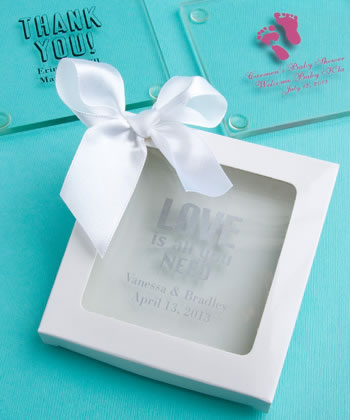 White Gift Box For Personalized Glass Coasters