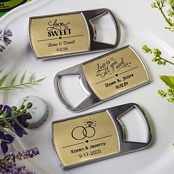 Personalized metallics collection bottle opener from fashioncraft