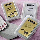 Anniversary, Baby Shower, Birthday Personalized Metallics Collection playing cards with a designer t