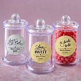 Personalized metallic collection clear acrylic apothecary jar with lid