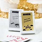 Personalized Metallics Collection playing cards favors in box