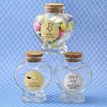 Birthday Personalized Metallics Collection heart shaped glass jars