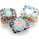 New Baby Boy Chocolate Dipped Mini Crispy Rice Bars- Individually Wrapped