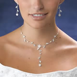 Lillian Rose Rhinestone Flower Necklace & Earring Set