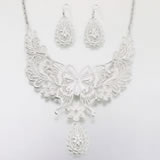 Lillian Rose Butterfly Jewelry Set - Silver