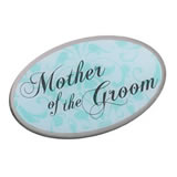 Lillian Rose Mother of Groom Oval Pin - Aqua
