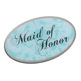 Lillian Rose Maid of Honor Oval Pin - Aqua