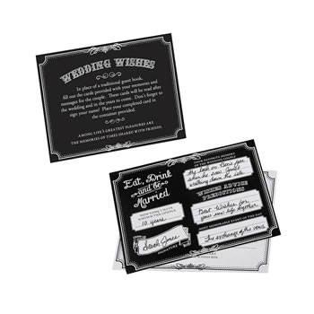 Lillian Rose Set of 48 Wishes Cards - Black