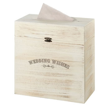Lillian Rose Rustic Wooden Card Box - Wedding Wishes