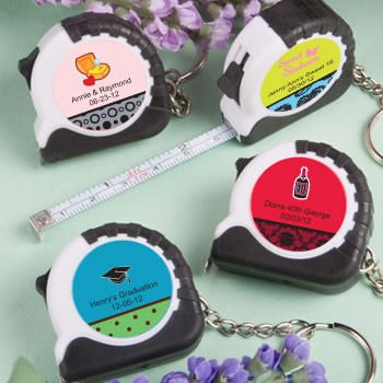 em>Personalized Expressions Collection</em> Key Chain/Measuring Tape Favors  - Nice Price Favors
