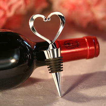 Love Chrome Wine Bottle Stoppers Wedding Favors 