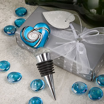 Stunning Murano Heart Design Wine Bottle Stoppers