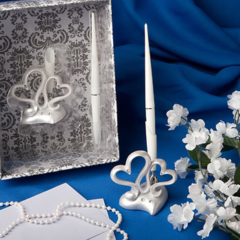 Elegant Wedding Guest Book Pen Set with Tulle Crystal Decor Party Supplies 