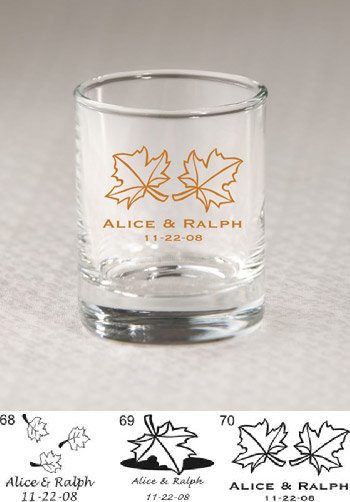 Personalized Fall Shot Glass / Votive Favors 3.5 oz