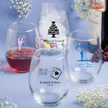 Personalized 15 oz. Stemless Wine Glass