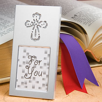 25 Regal Cross Place Card Photo Frames Communion Baptism Shower Party Gift Favor