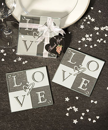 LOVE Glass Coasters (Set of 2)