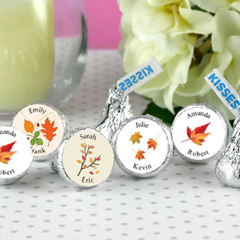 Fall Theme Hersheys Kiss Wedding Favors (4 designs available)