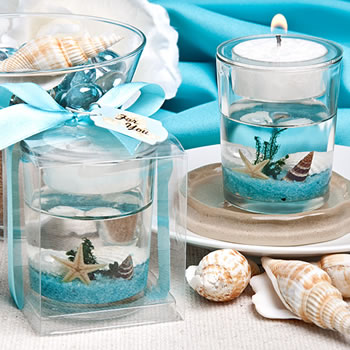 Stunning  beach-themed candle favor