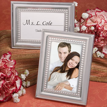 Matte Silver  Metal Place Card/Photo Frames