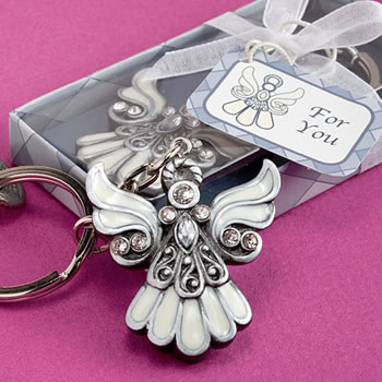 1 Vintage Angel Themed Keychain Key Chain Christening Baptism Favor Party Gift 