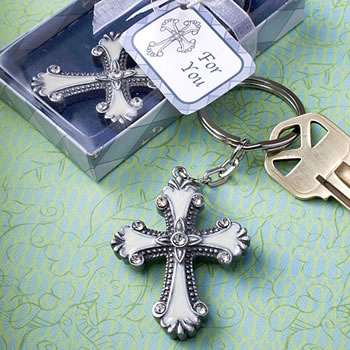 Cross Design Keychain Favors from fashioncraft