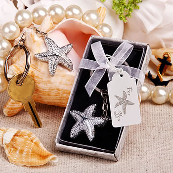 Brilliant starfish key chain