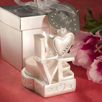 LOVE Design Candle Holder Favors