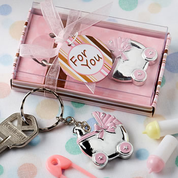 Pink Baby Carriage  Design Key Chains