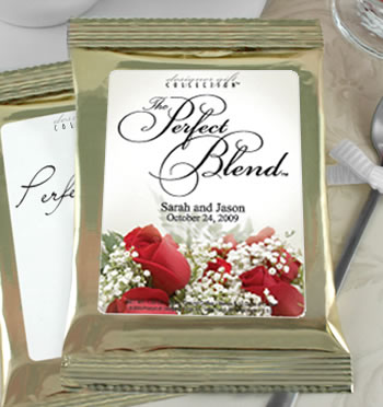 Personalized Flower Theme Coffee Favors, Gold Bag - (16 designs available)