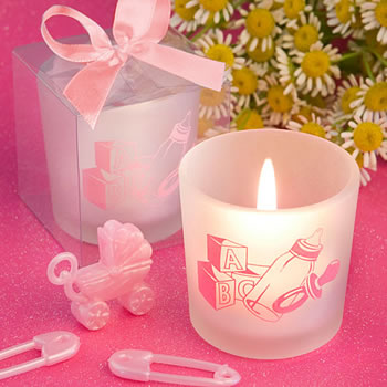 Favor  Saver Collection Baby Girl Themed Candle Favors